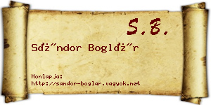 Sándor Boglár névjegykártya
